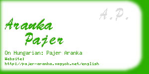 aranka pajer business card